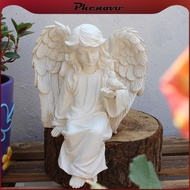 phenovo Angel Statue Resin Angel Figurine Adorable Mini Praying Angel Figurine for Yard