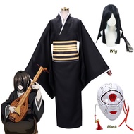 Nakime Otokawa Cosplay Costume Anime Demon Slayer Kimetsu No Yaiba Suit Uniform Belt Wig Upper Rank 