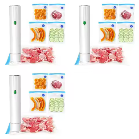 ABKW-3X Vacuum Sealer For Food - Cordless Handheld Food Vacuum Saver With 10 Pcs Sealer Bags, For Fo