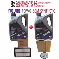 KIA CARNIVAL YP 2.2  2016y , SORENTO UM 2.2  OIL FILTER + AIR FILTER + 2can FUELUBE 10W40 SEMI  SYNT