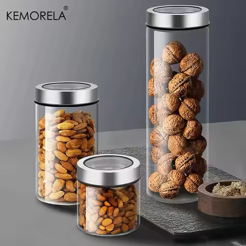 Transparent Coffee Storage Jar With Lid Creative Cylindrical Oatmeal Cereals Snack Glass Sealed Jar 