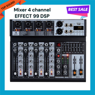 NEW มิกเซอร์สเตอริโอเครื่องผสมเสียง Mixer 4 channel MX-04BT EFFECT 99 DSP พร้อม EQ 7แบรนด์ USB บลูทู