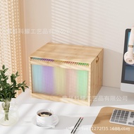 Cross-Border Wooden Hanging File Box Wooden File Storage Box Square File Organizer File Storage Box