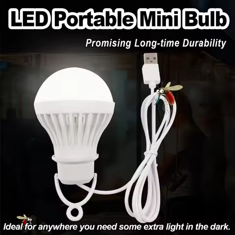 USB Led Camping Lamp 3w/5w/7w/9w/12w With 1.2m Clip Line Mini Bulb Tent Night Light 5v USB Powered E