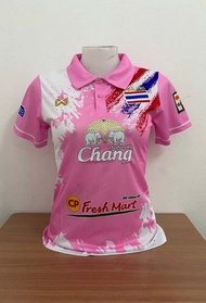 เสื้อบอลหญิง ทีมชาติไทย ลาย กราฟฟิก หลากสี คอปก