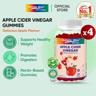 [Bundle of 4] Holistic Way Apple Cider Vinegar Gummy - Halal | Vegan (60 Gummies x 4)