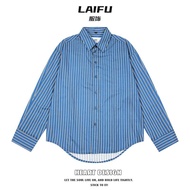 Ami Paris 25 Summer New Correct Three-standard Beauty Tide Love Striped Shirt Retro Couples Loose Lo