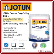 JOTUN Essence Easy Ceiling Matt White Finish 5 Litre (Cat Air untuk Siling Rumah)