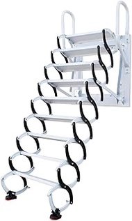 Wall Mounted Folding Ladder Carbon Steel Loft Ladder for Home Step Ladder Load 300kg/660lb Invisible