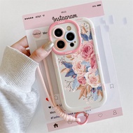 Cute Cartoon Flower Phone Case Shockproof For Women With Lanyard Case For Samsung A05S A06 A16 A55 A