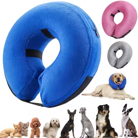 Dog Collar After Surgery Protective Inflatable Soft Blow Up Collar For Pet Recovery for Small Medium