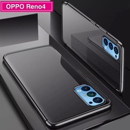 พร้อมส่ง Case OPPO Reno4 4G เคสออฟโป้ เคสนิ่ม TPU เคสใสขอบสี สินค้ามาใหม่ Case Oppo Reno 4 เคสสวยและบาง