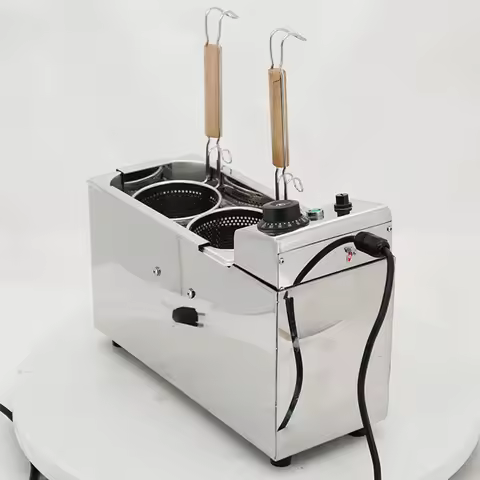 220V Double-Boiler Noodle Cooker, Multifunctional Commercial Electric Hot Pot Cooker, Stainless Stee