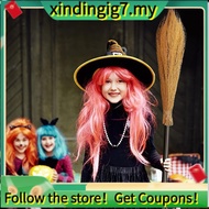 【】4 Pieces Halloween Witch Broom Plastic Witch Broomstick Cosplay Broom Props Wizard Flying Stick Ha