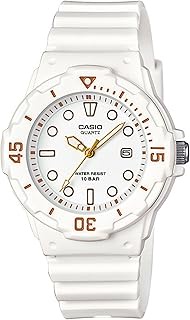 Women's LRW-200H-7E2JF Dive Watch, White Resin Band with White Dial and Mineral Glass, 34.2mm Resin 