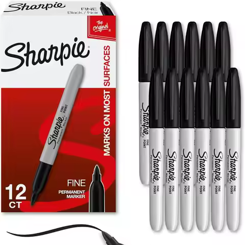 Sharpie Permanent Markers Set, Quick Drying And Fade Resistant Fine Point Marker For Wood, Plastic, 