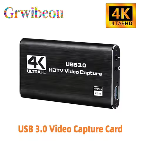 4K USB 3.0 Video Capture Card Box HDMI-Compatible 1080P HD Video Recorder Grabber For PC PS4 OBS Gam