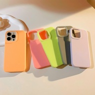 เจลลี่สีลูกกวาด12โปรแม็กซ์ Iphone13ซิลิโคนเหลวเคสโทรศัพท์ Apple 11สำหรับสีพื้นหนา14สี