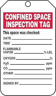 Accuform TCS321CTM PF-Cardstock Confined Space Tag, Legend"Confined Space Inspection Tag", 5.75" Len