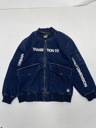 Lee Urban Rider Patched Denim Bomber Jacket