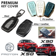[𝐏𝐫𝐞𝐦𝐢𝐮𝐦] Proton X90 X50 Key Cover Car Remote Casing Holder TPU LEATHER Accessories Aksesori Kunci Kereta Keychain