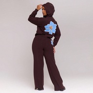 Plus Knitted Graphic Fitted Flare Trousers Fall Autum Winter Cute Cosy Christmas Holidays Coco Cloud