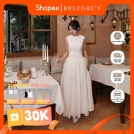 BBSTORE'S Metallic Chiffon Round Neck Lace Dress - D4291A
