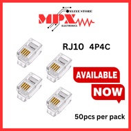50pcs High Quality RJ10 RJ11 RJ12 Crystal Head Modular Plug Connector 6P4C 4P4C 6P6C