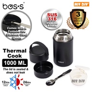 DIY Online4u - BOSS 1000ml SUS316 Stainless Steel Jumbo Thermal Food Jar 316 / Lunch Carrier Food St