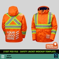 21Set PSD Files - Safety Jacket Mockup Template | Self Edit Photoshop Mockup Template Digital Files 