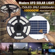 สว่างยันเช้า ไฟโซล่าเซลล์ UFO 100,000w 9ช่องไฟ 750LED UFO Square Light ไฟถนนโซล่าเซลล์ พลังงานแสงอาทิตย์100% ไม่ต้องจ่ายค่าไฟ!!เเสงขาว
