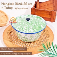 HIJAU GRIYA NATURE [COD] Blirik Basin size 20 cm + Lid | Serving Bowl Vegetable Bowl/ Striped Bowl/ 
