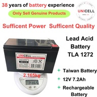 TLA 1272 Battery Back Up Battery 12V 7.2AH Rechargeable Sealed Lead Acid  Battery
