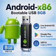 Android-x86 Bootable USB 16GB – Live Android OS for PC & Full Installer 8GB USB