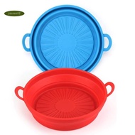 2 PCS Silicone Air Fryer Liners Pot Silicone Air Fryer Oven Accessories Parchment Liner Non-Stick Silicone Baking Basket