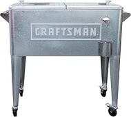 Leigh Country CX 98612 etro Galvanized Craftsman, 80qt. Rolling Cooler, Silver