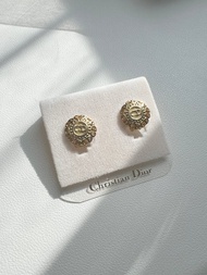 Dior極美品稀有款式滿版CD環形金色耳夾 日本中古二手vintage