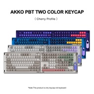 ⊿Akko Macaw Neon Silent 9009 Retro Black Pink Keycaps PBT Keycap for Mechanical Keyboards Cherry Profile Double Shot♣