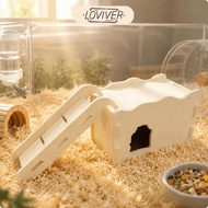 [LOVIVER] SiaBiced Hamster Ramp Habitat Slotted Step Wood Hamster House Side Entrance