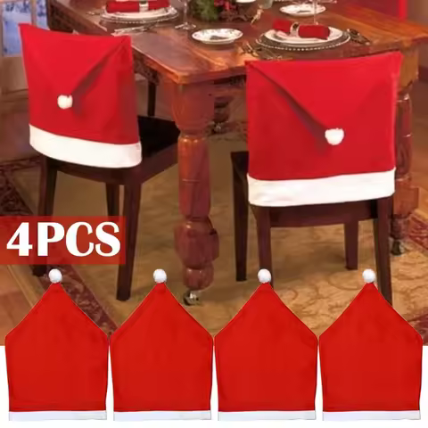 Christmas Chair Cover Christmas Decoration for Home Table Dinner Chair Back Decor 2025 New Year Part