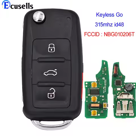 Keyless Go Remote Key 3+1 Button 315MHz for Volkswagen 2011 2012 2013 2014 2015 2016 2017 (Models wi
