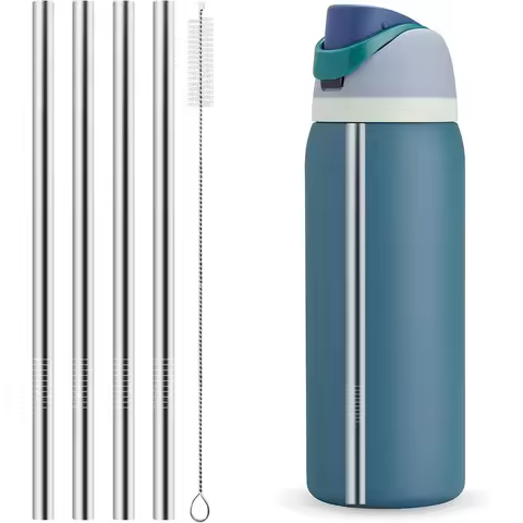 Reusable Stainless Steel Straws for Owala Water Bottle 40 oz Accessories, Compatible With Owala Free