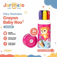 Jarmelo Silky Washable Crayon Baby Roo 6 24 Color/ - Easy to Clean Educational Toys for Girls and Bo