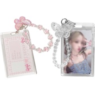 2 Set Pemegang Kad Foto, Pemegang Kad Foto Kpop, dengan Rantai Kunci Rantai Rama-rama Kreatif untuk 