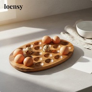 Ioensy Acacia Wood Egg Tray Japanese Design Acacia Wood Egg Holder Multi-Functional