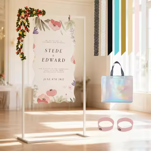 Wedding Sign Stand Metal Welcome Sign Stand 30In*57In Adjustable Welcome to Our Wedding Sign Seating