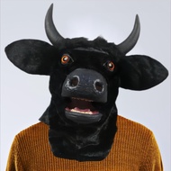 NEW Funny Realistic Open Mouth Mover Cow Mask- Creepy Moving Bull Fursuit Animal Head Latex Masque H