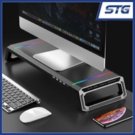 [SG Local Seller] RGB Monitor Stand Riser Desktop Monitor Stand Computer Stand Laptop Desk Organizer With HUB