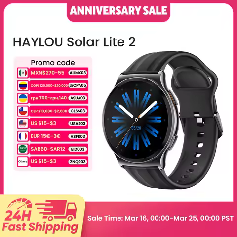 HAYLOU Solar Lite 2 Smartwatch 1.43'' AMOLED Display 24h Health Monitoring 150+ Sports Modes Voice C