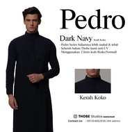 Thobe Studios Pedro Dark Navy Kerah Koko/Kemeja Gamis